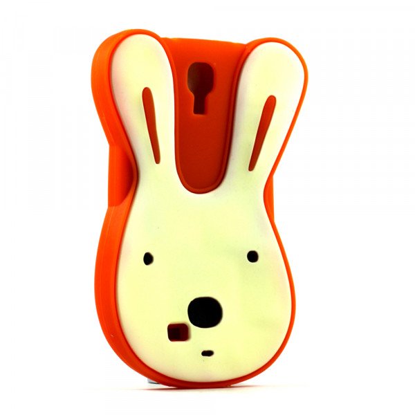 Wholesale Samsung Galaxy S4 3D Bunny Face Case (Orange)